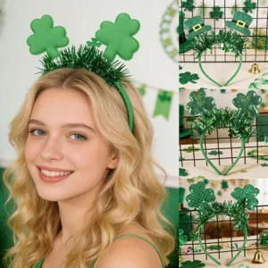Plastik Stoff Lametta Grün Kleeblatt Haarreif Für St Patricks Day Irisches Festival Party Dekoration Für Unisex Zubehör