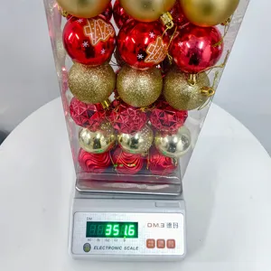 Bolas de Navidad set 36 pzs 6cm pintadas oro rojo decoraciones para árbol de navidad