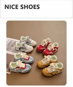 Chaussures de sport pour enfants en détail, baskets décontractées à semelle souple de printemps.