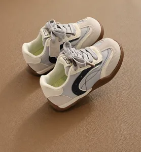 Chaussures de course de loisirs pour enfants rétro colorblock scratch baskets bébé automne