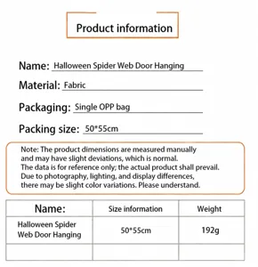 Halloween Spinne Türhänger Dekoration Stoff gruselige Party Hängend Requisite 50x55cm