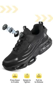 Zapatos de seguridad transpirables para hombre con cierre rotativo y puntera.
