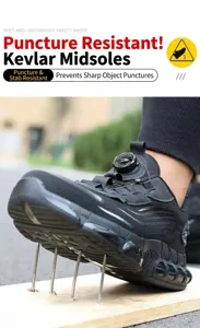 Zapatos de seguridad ligeros para hombres zapatillas de trabajo transpirables con kevlar.