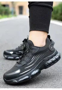 Zapatos de seguridad transpirables para hombre con puntera de acero y suela de aire.