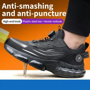 Zapatos de seguridad para hombre transpirables antimpacto antipuncion de trabajo