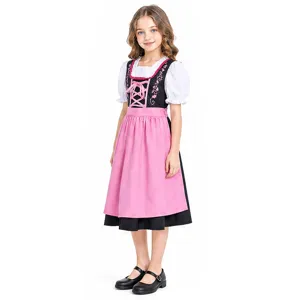 Robe Dirndl bavaroise traditionnelle pour fille Oktoberfest costume de fete et Halloween.