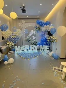Macaron balloon proposal set romantic room wedding engagement party decoration layout