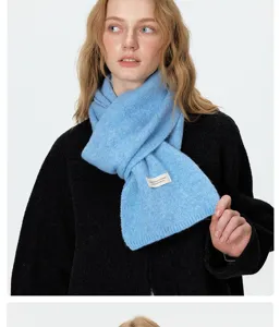 Sciarpa in maglia a tinta unita autunno inverno morbida calda lunga fascia collo