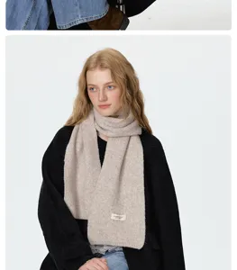 Accogliente sciarpa in maglia tinta unita per inverno, morbida calda lunga unisex.