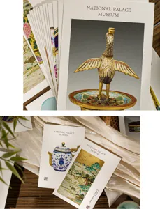 Exquisite National Palace Museum art postcards set, vintage design for home decor gifts.