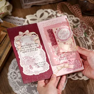 Vintage kant planner notitieboek diy scrapbooking speciaal papier esthetisch dagboek
