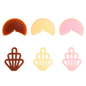 Miniature fan-shaped chocolate resin cabochons DIY phone case decoration materials crafts.