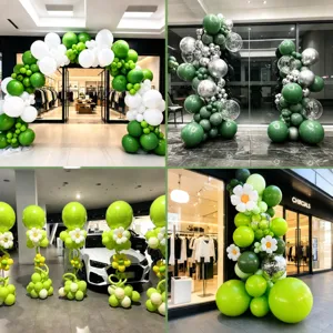 Balloon Arch Kit Green Balloon Chain Garland Stand Set For Wedding Birthday Party Store Opening Anniversary Storefront Decor