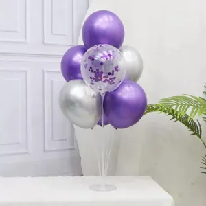 Purple balloon table centerpieces stand kit for birthday party wedding event decoration.