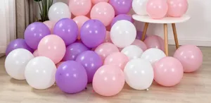 Thick anti-burst purple white latex balloons for party decoration and romantic event settings