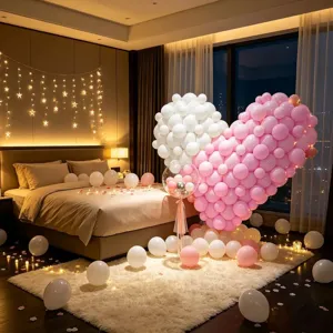 Set de decoración de globos de corazones 3D degradados para fiestas y confesiones