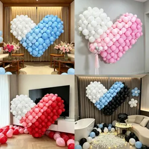 Macaron Color 3D Heart Balloon Set For Birthday Proposal Wedding Engagement Party Decoration Romantic Aluminum Foil Balloons