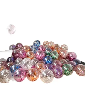 12-inch confetti latex balloons, clear colorful sequin balloon for wedding birthday party decor.