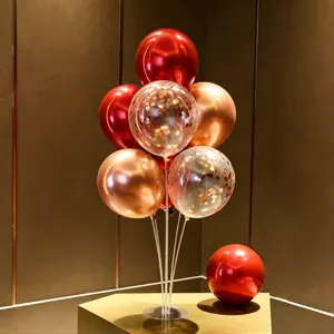 Balloon Table Stand Kit With Latex Balloons Metallic Sequin Balloon Column For Birthday Party Classroom Desktop Decoration Ornament