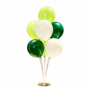 Green white balloon table centerpiece set for birthday party and holiday celebration decor supplies
