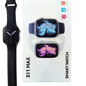 S11 MAX smartwatch with square touch screen, multi-sport tracking and silicone strap.