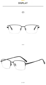 Quadratischer Blaulichtfilter Brillenrahmen Business Pendler klare optische Brille.