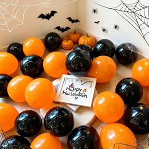 Halloween Balloons Black Orange Purple White Latex Balloons Round Balloons For Party Bar School Classroom Decor