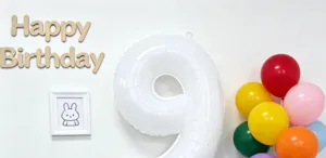 40 inch white number 9 foil balloon for birthday party decorations and celebrations event setup
