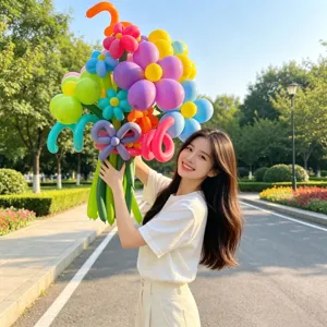 Dopamine balloon bouquet for outdoor picnic, birthday party decoration and photography props.