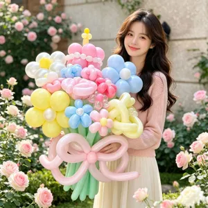 Dopamine balloon bouquet DIY outdoor picnic birthday party decoration photo props