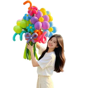 Dopamine colorful balloon bouquet DIY set for outdoor picnic birthday party photo props decor.