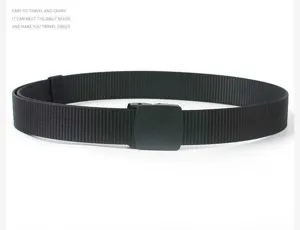 Schwarzer Nylon-Gürtel mit Kunststoff-Schnalle metallfreier Sicherheits-Freizeitgürtel.