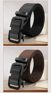 Herren Canvas Gürtel strapazierfähiger Nylon Taillengürtel mit Metallschnalle Detailansicht
