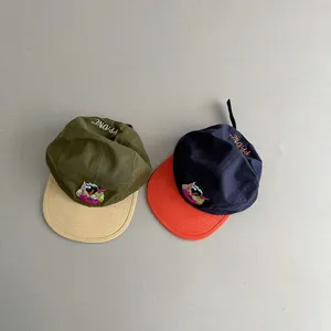 Gorra béisbol plana colorblock niños, elegante sombrero sol primavera verano para niños y niñas.