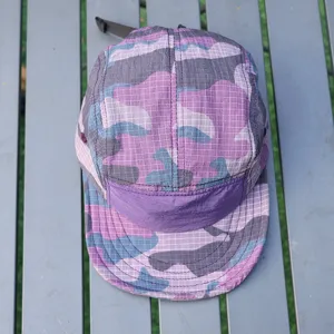 Kids retro camouflage 5-panel camp cap quick dry short brim outdoor baseball hat kids