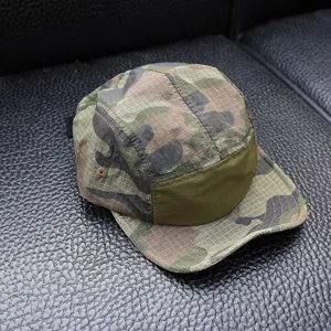 Kids vintage camo short brim quick dry five panel baseball cap outdoor summer style