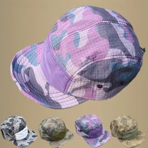 American Vintage Camouflage Short Brim Baseball Cap Quick Dry Five Panel Hat Kids Adults Outdoor Sun Cap