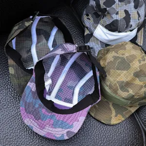 American retro camo short brim hat quick drying baseball cap outdoor five panel hat