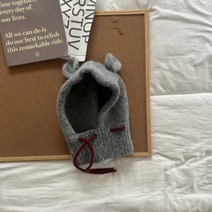 Invierno lindo bebé tejido pasamontañas gorro cálido orejas protección niños detalle