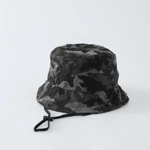 Chapeau Bob camouflage détérioré pour enfants, style rétro japonais vintage protection solaire.