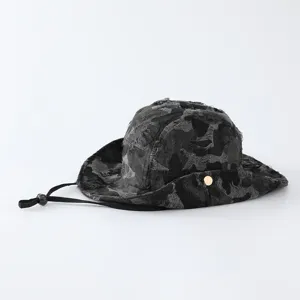 Chapeau bob camouflage usé pour enfant style japonais tendance mode de plein air chic