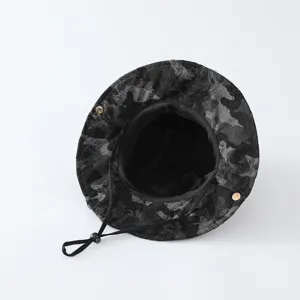 Chapeau bob camouflage vieilli vintage pour enfants, chapeau de soleil élégant avec mentonnière.