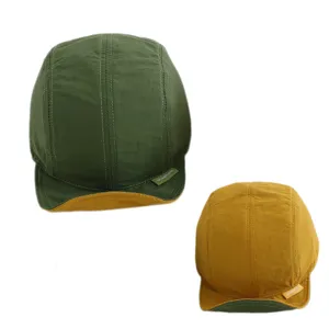 Kids summer quick-dry reversible baseball cap, breathable soft brim baby sun hat.