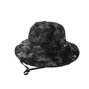 Chapeau de pêcheur camouflage enfant vieilli, chapeau de soleil rétro en coton printanier.