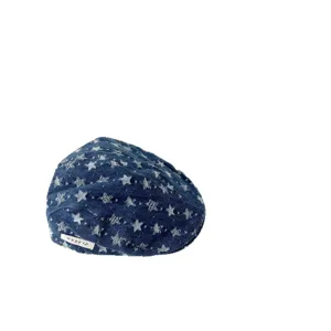 Casquette plate en denim lave style vintage pour enfants avec etoiles, beret japonais tendance.