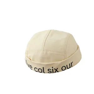 Kinder Retro Canvas Docker Mütze Vintage Rollkrempe Seemannsmütze lässige Hip Hop Melonenhut