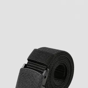 Unisex schwarzer Nylon-Leinengürtel mit Kunststoffschnalle, langlebiger Outdoor-Gürtel.