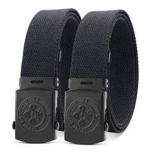 Herren Freizeit Canvas Gürtel mit schwarzer Metall Automatik Schnalle für Alltag.