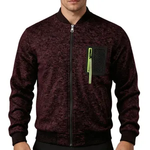 Men's Casual Stand Collar Camo Bomber Jacket Fleece Lined Cardigan Outerwear Top