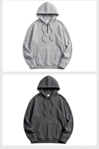 Detailed view of men's casual waffle knit quarter-zip hoodie with hood and drawstrings.